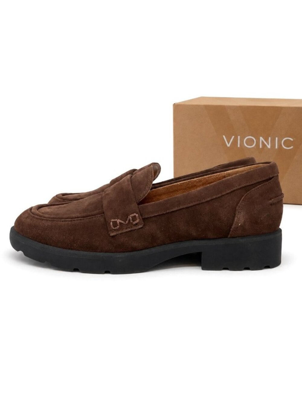 Vionic Cleo Loafers Womens 8 M Coffee Brown Suede Arch Support Slip On Comfort - Picture 4 of 9
